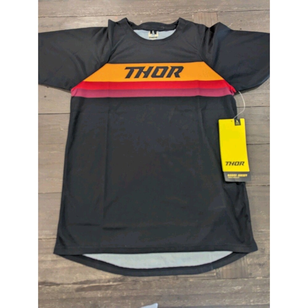 Thor Assist MTB Short-Sleeve Jersey T-Shirt Black/Orange Men's Large # 5120-0044